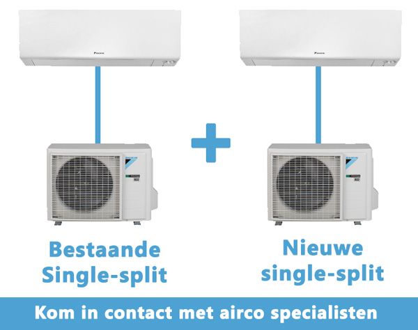 Nieuwe single-split naast een bestaande single aircosysteem